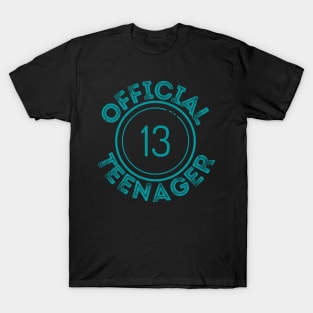 13 Official Teenager Distressed Font T-Shirt